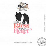 Custom Made Bless Your Heart Livestock Stickers Stock Show Livestock - Livestock & Co. Boutique