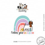 Custom Made Follow Your Rainbow Livestock Stickers Stock Show Livestock - Livestock & Co. Boutique