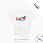 Custom Made Loves Jesus, Pigs and America Too - Youth T-Shirt Stock Show Livestock - Livestock & Co. Boutique