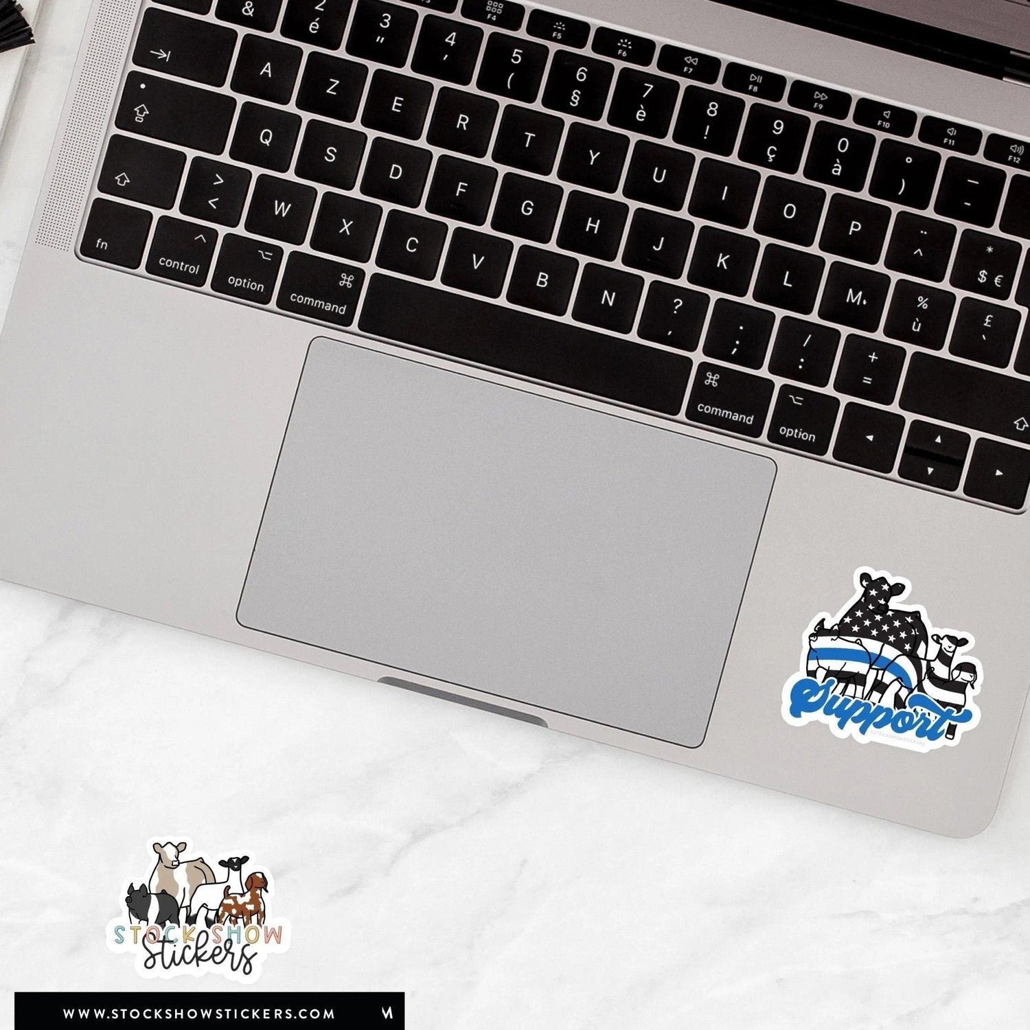 Custom Made Thin Blue Line Support Livestock Stickers Stock Show Livestock - Livestock & Co. Boutique