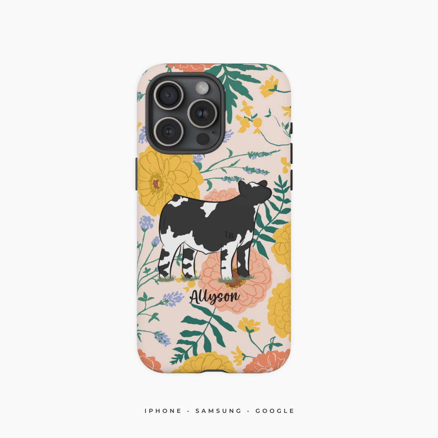 Personalized Livestock Phone Case - Floral Designs