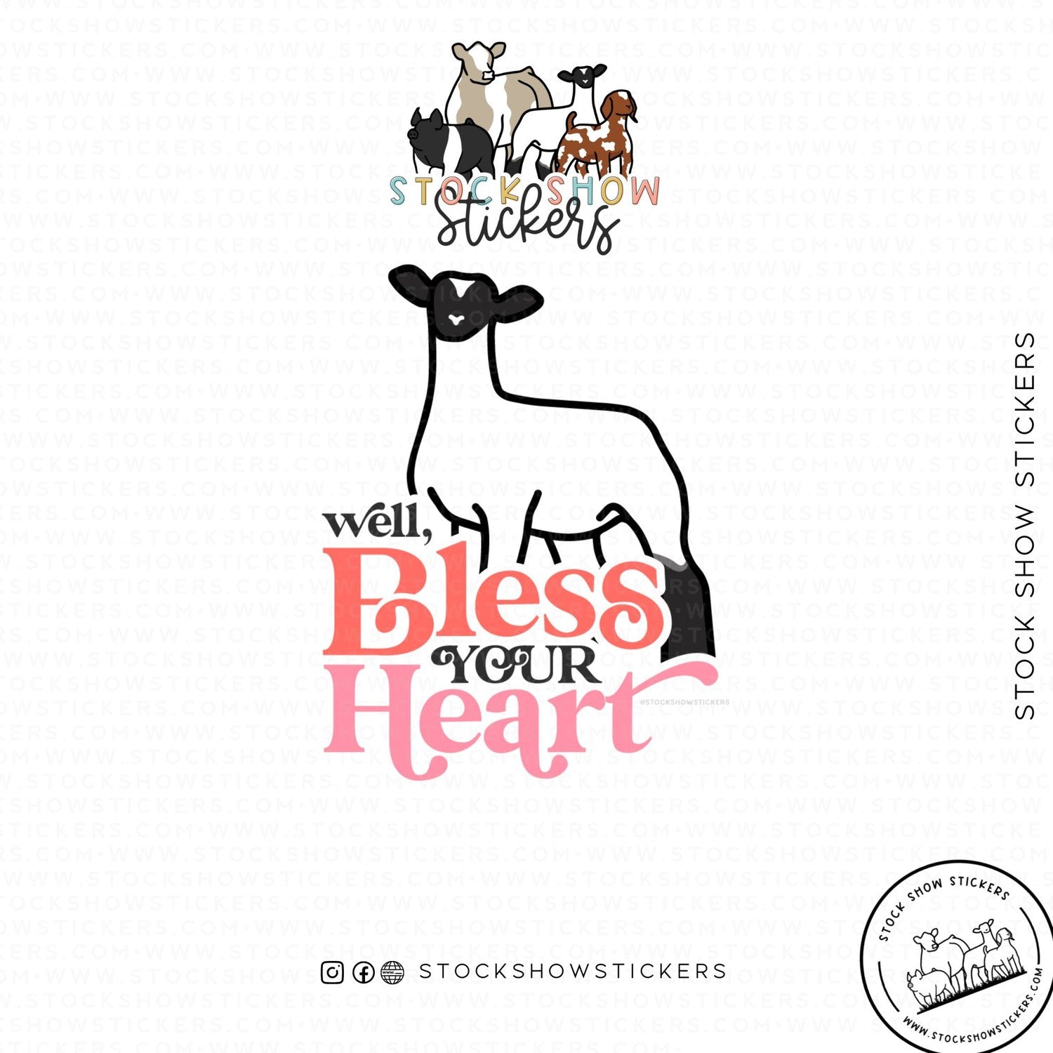 Bless Your Heart Livestock Stickers