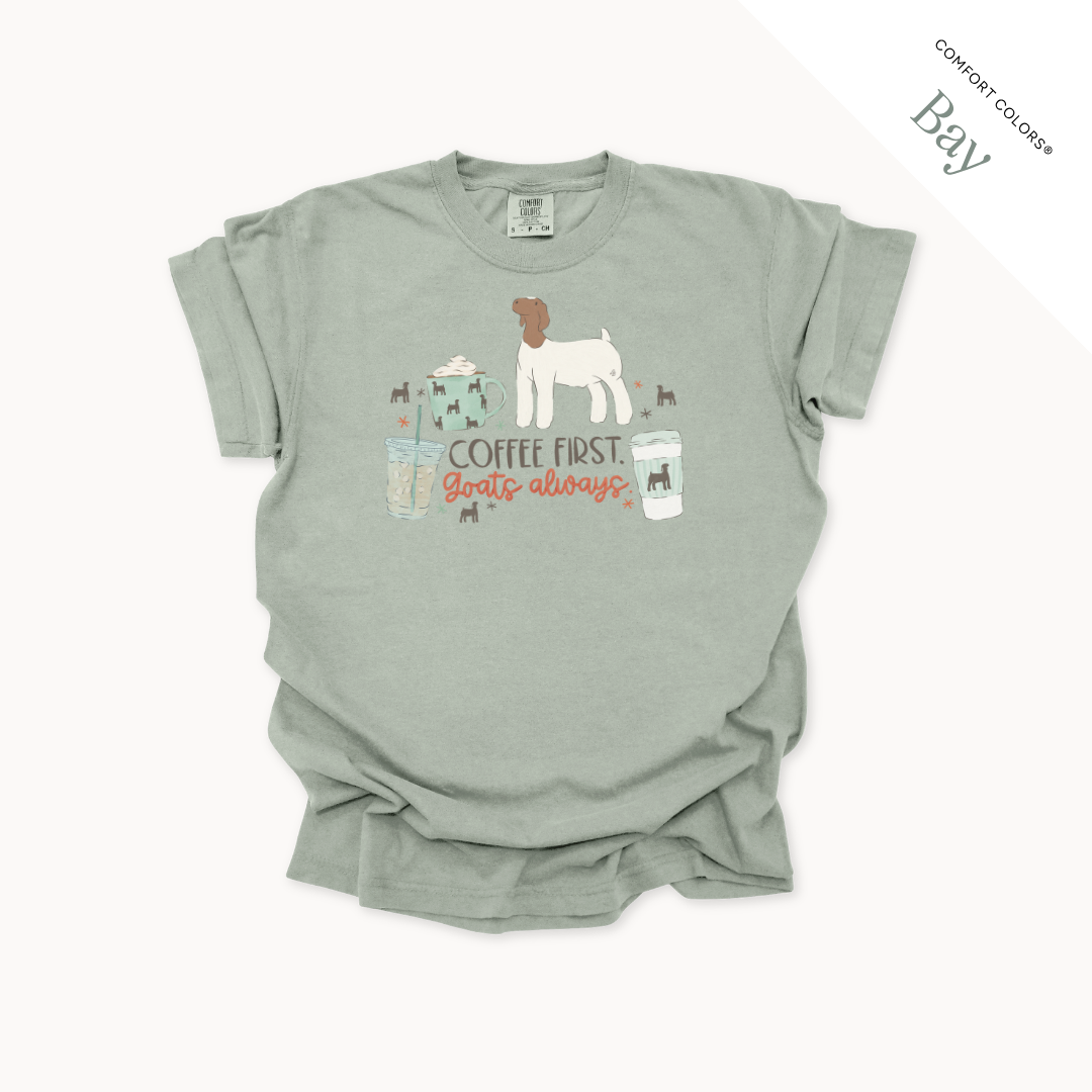 Coffee First. Livestock Always - Adult T-Shirt