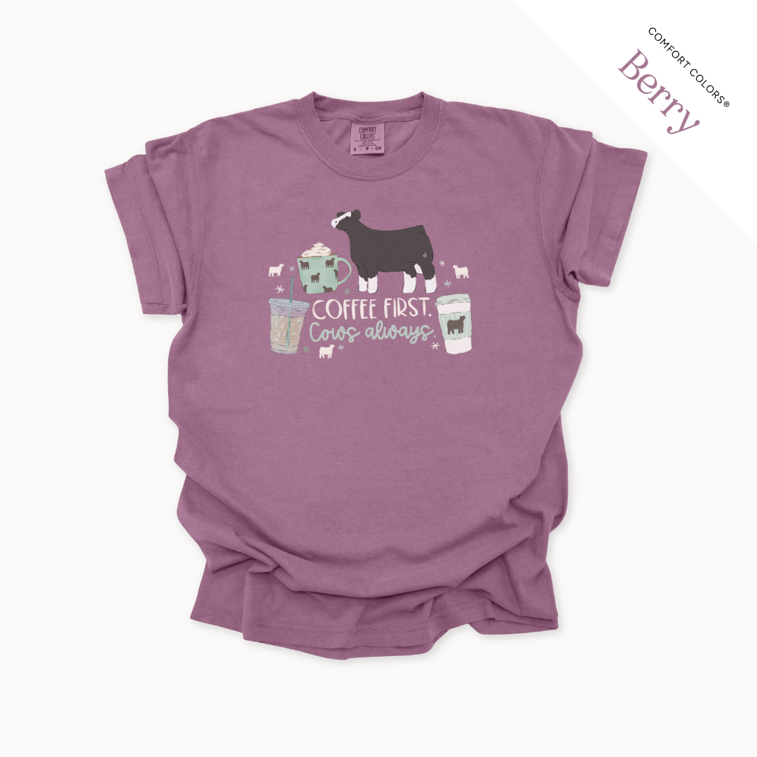 Coffee First. Livestock Always - Adult T-Shirt