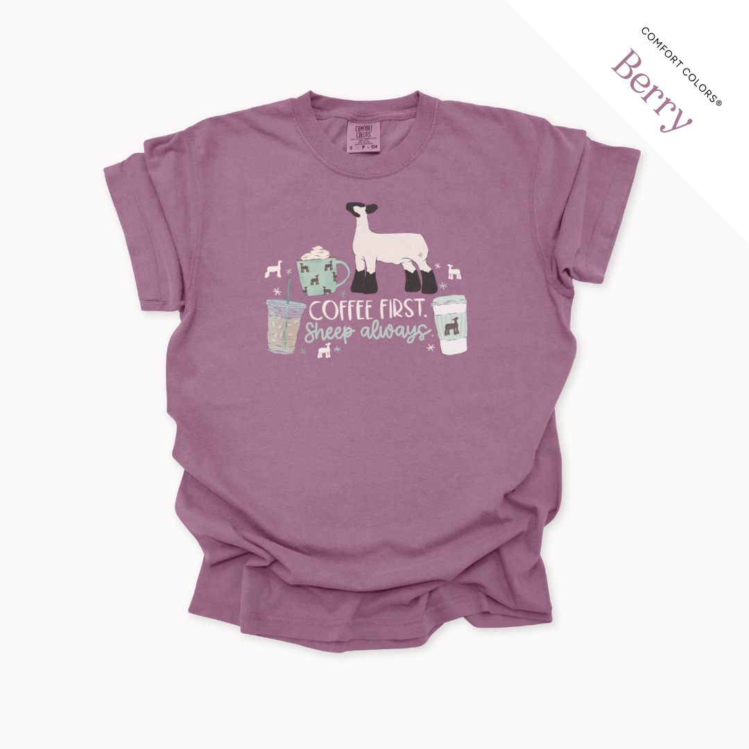 Coffee First. Livestock Always - Adult T-Shirt
