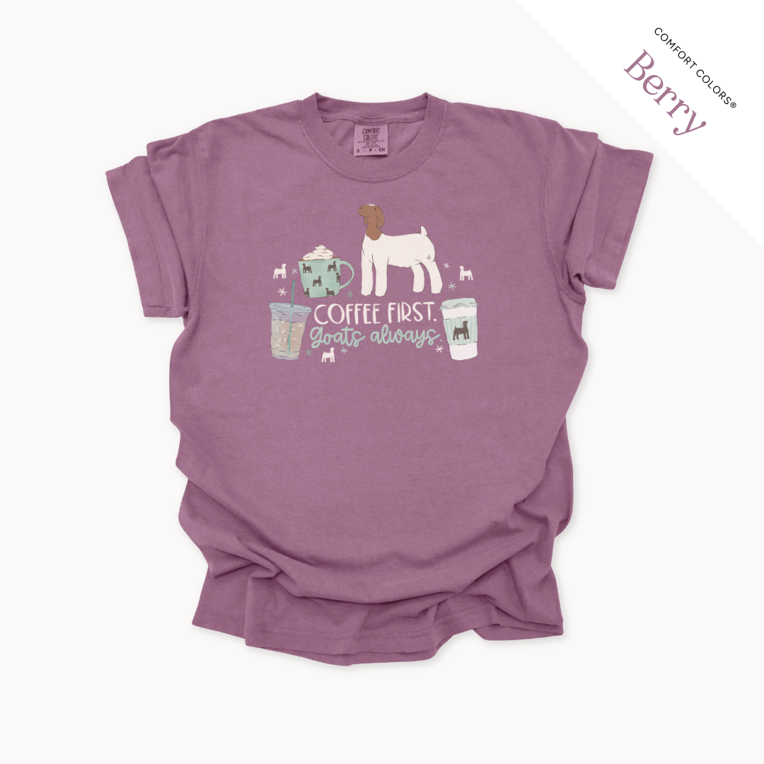 Coffee First. Livestock Always - Adult T-Shirt