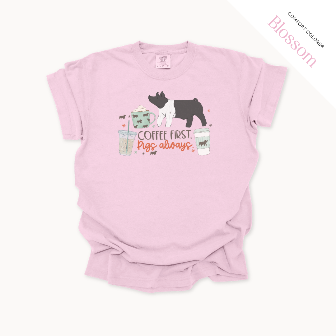 Coffee First. Livestock Always - Adult T-Shirt