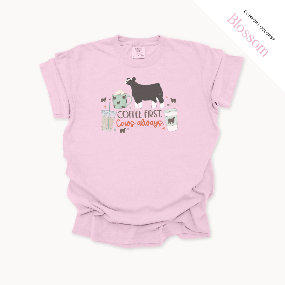 Coffee First. Livestock Always - Adult T-Shirt