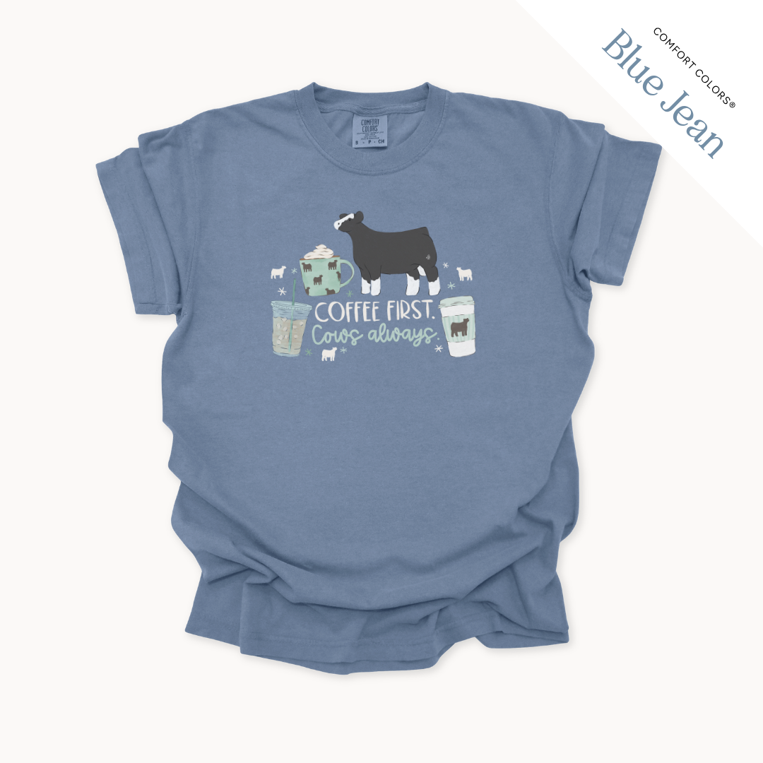 Coffee First. Livestock Always - Adult T-Shirt