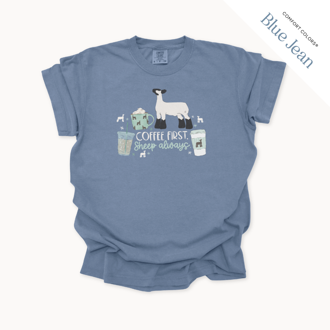 Coffee First. Livestock Always - Adult T-Shirt