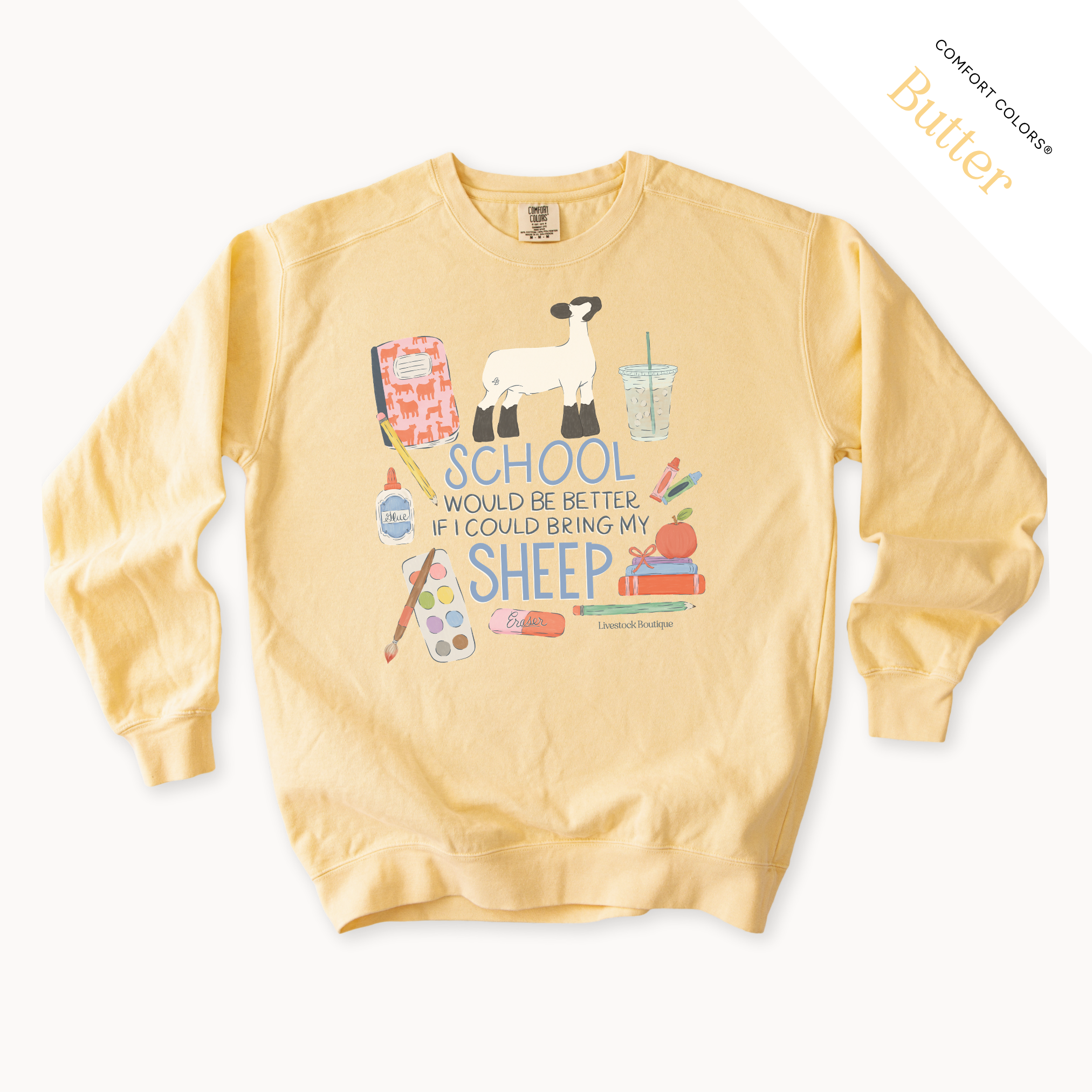 School Would Be Better Sheep - Adult Crew Neck