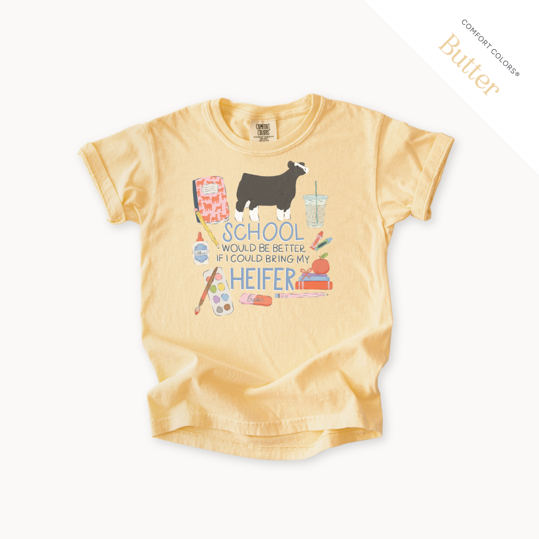 School Would Be Better Heifer youth t-shirt in Butter