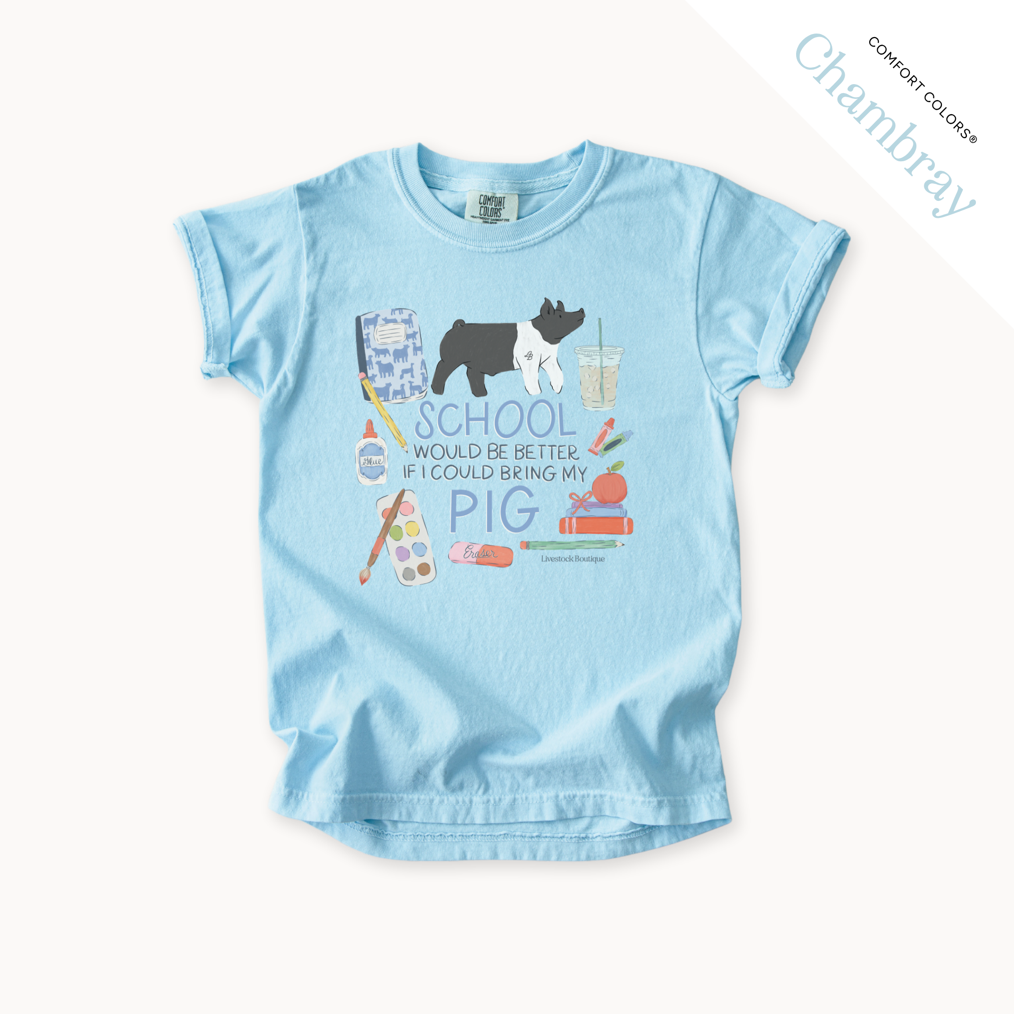 School Would Be Better Pig - Youth T-Shirt