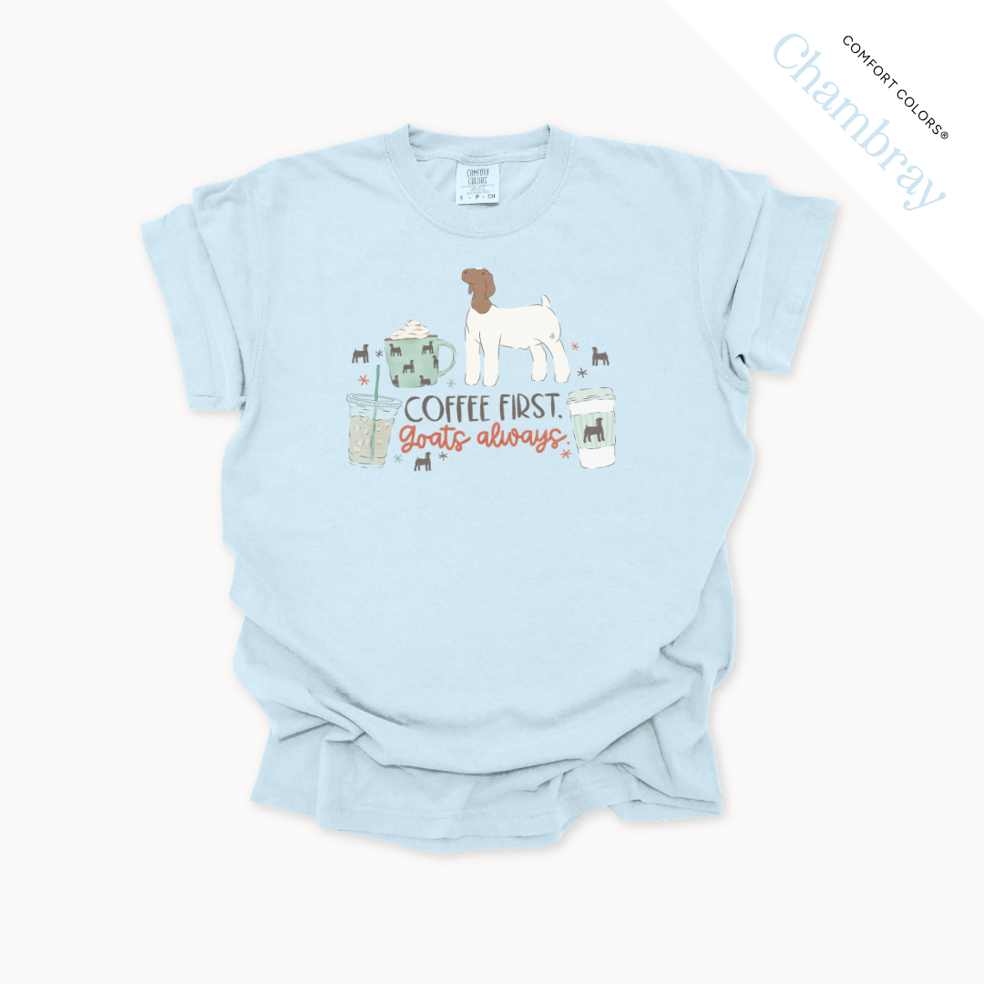 Coffee First. Livestock Always - Adult T-Shirt