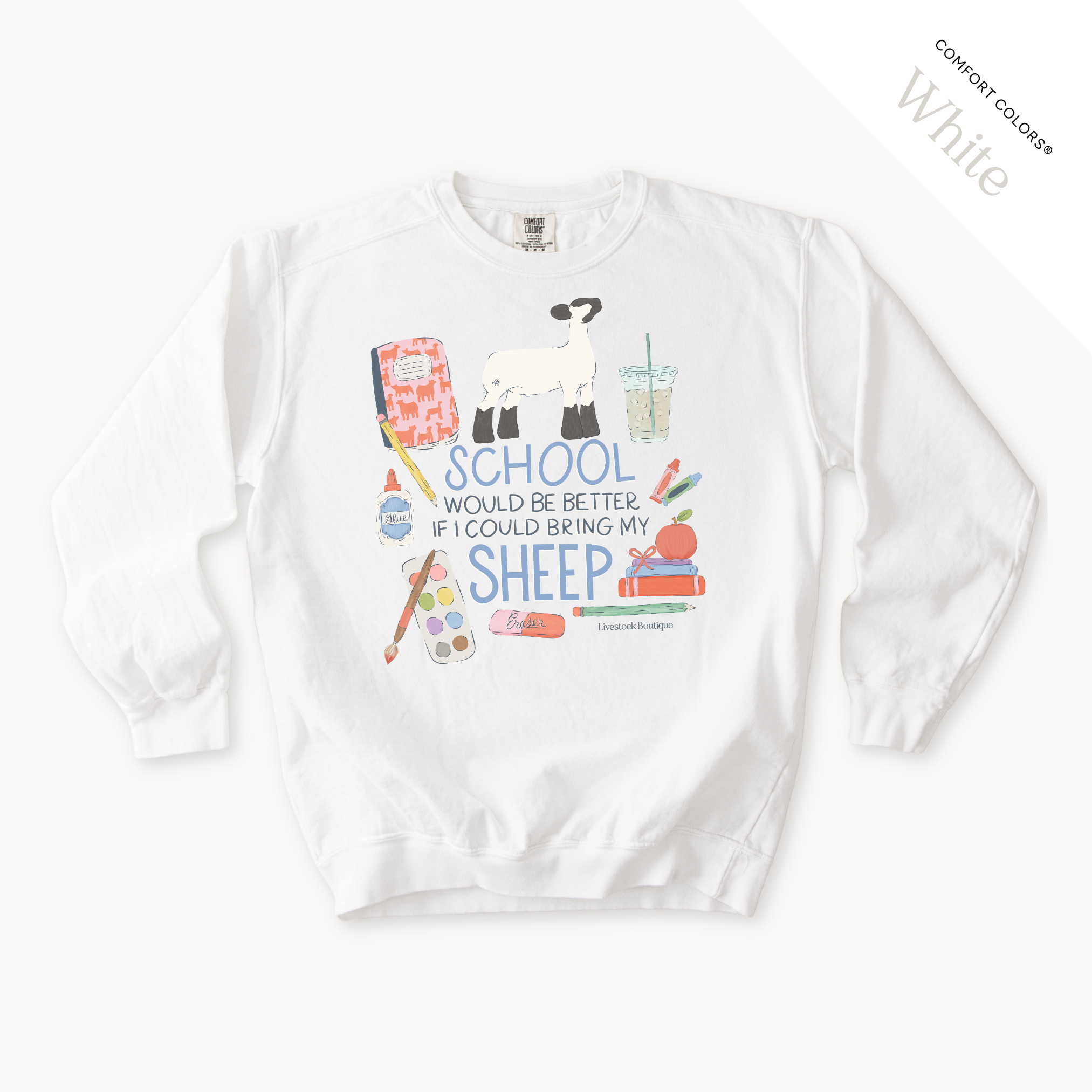 School Would Be Better Sheep - Adult Crew Neck