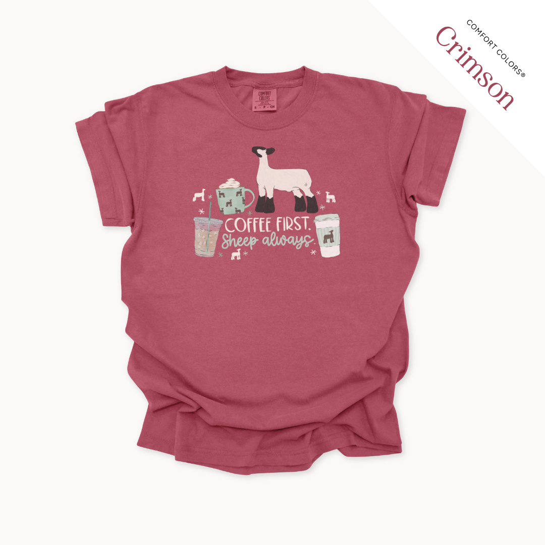 Coffee First. Livestock Always - Adult T-Shirt