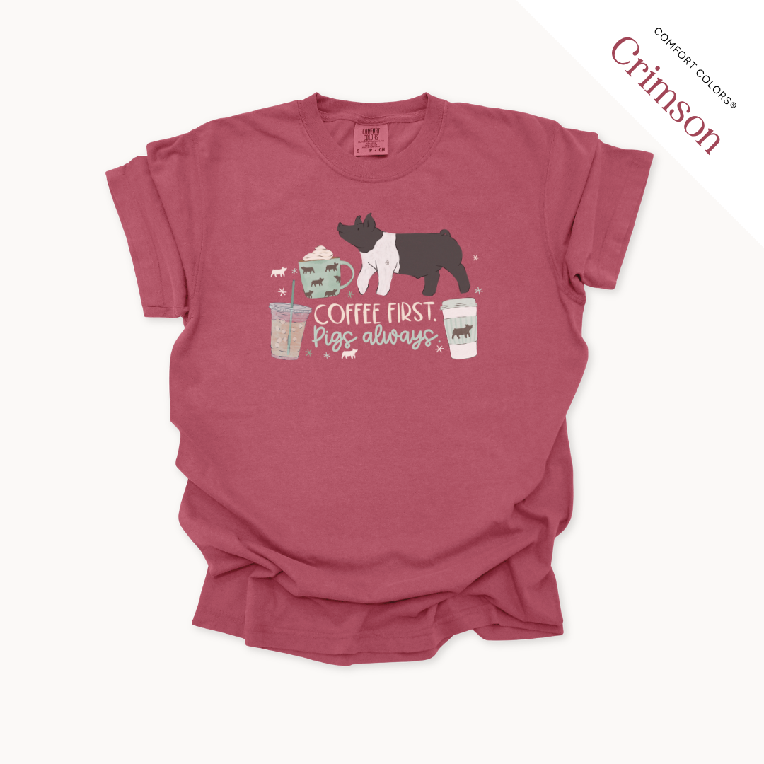Coffee First. Livestock Always - Adult T-Shirt