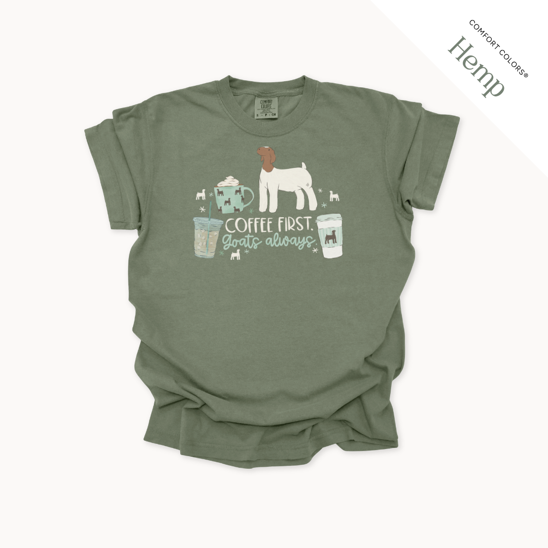 Coffee First. Livestock Always - Adult T-Shirt