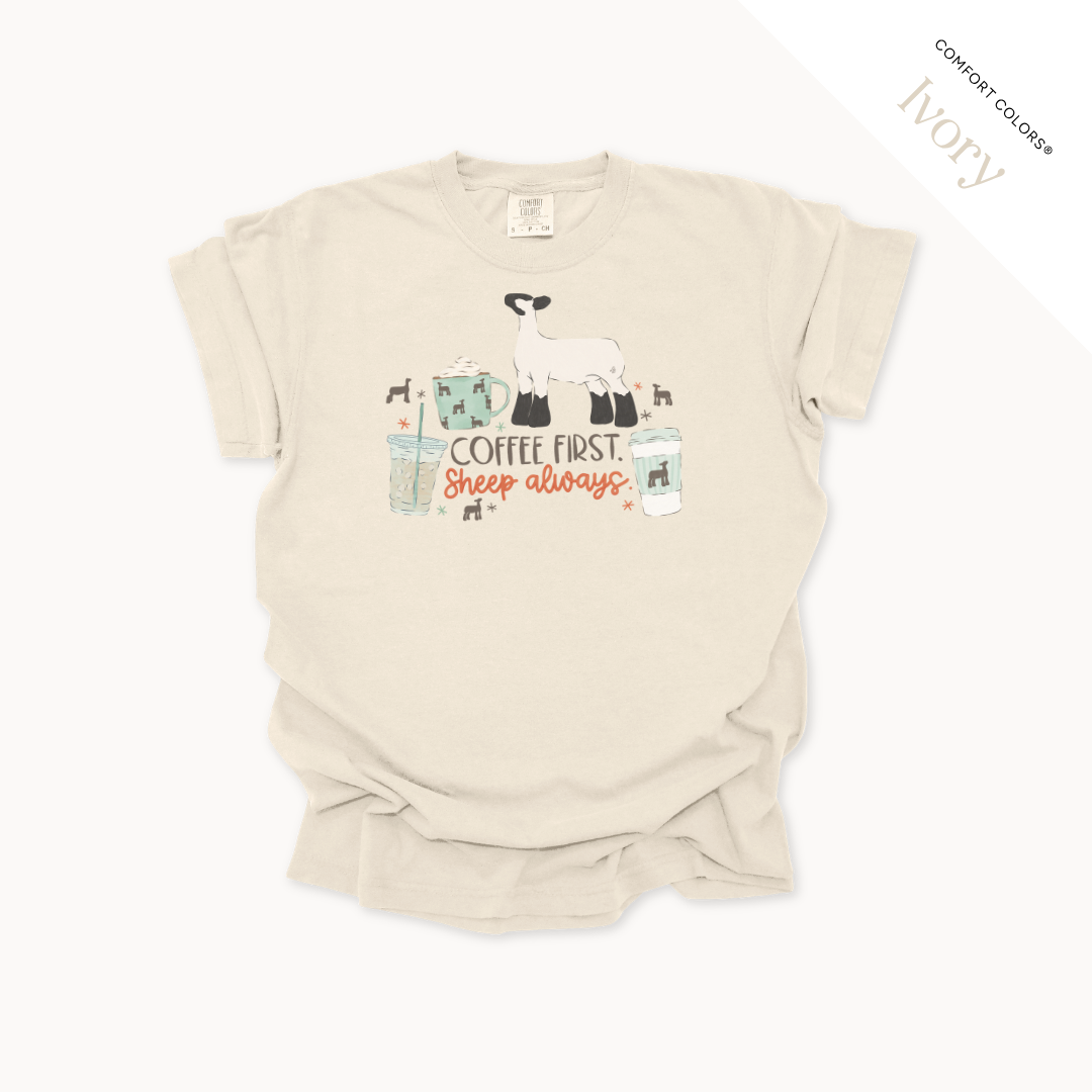 Coffee First. Livestock Always - Adult T-Shirt