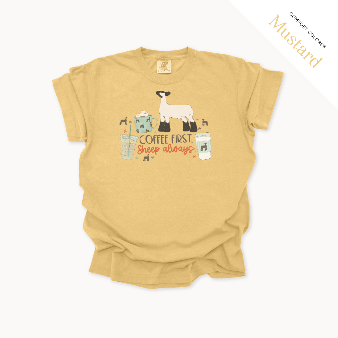Coffee First. Livestock Always - Adult T-Shirt