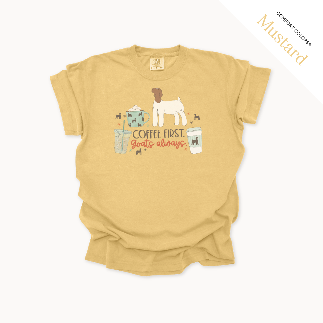 Coffee First. Livestock Always - Adult T-Shirt