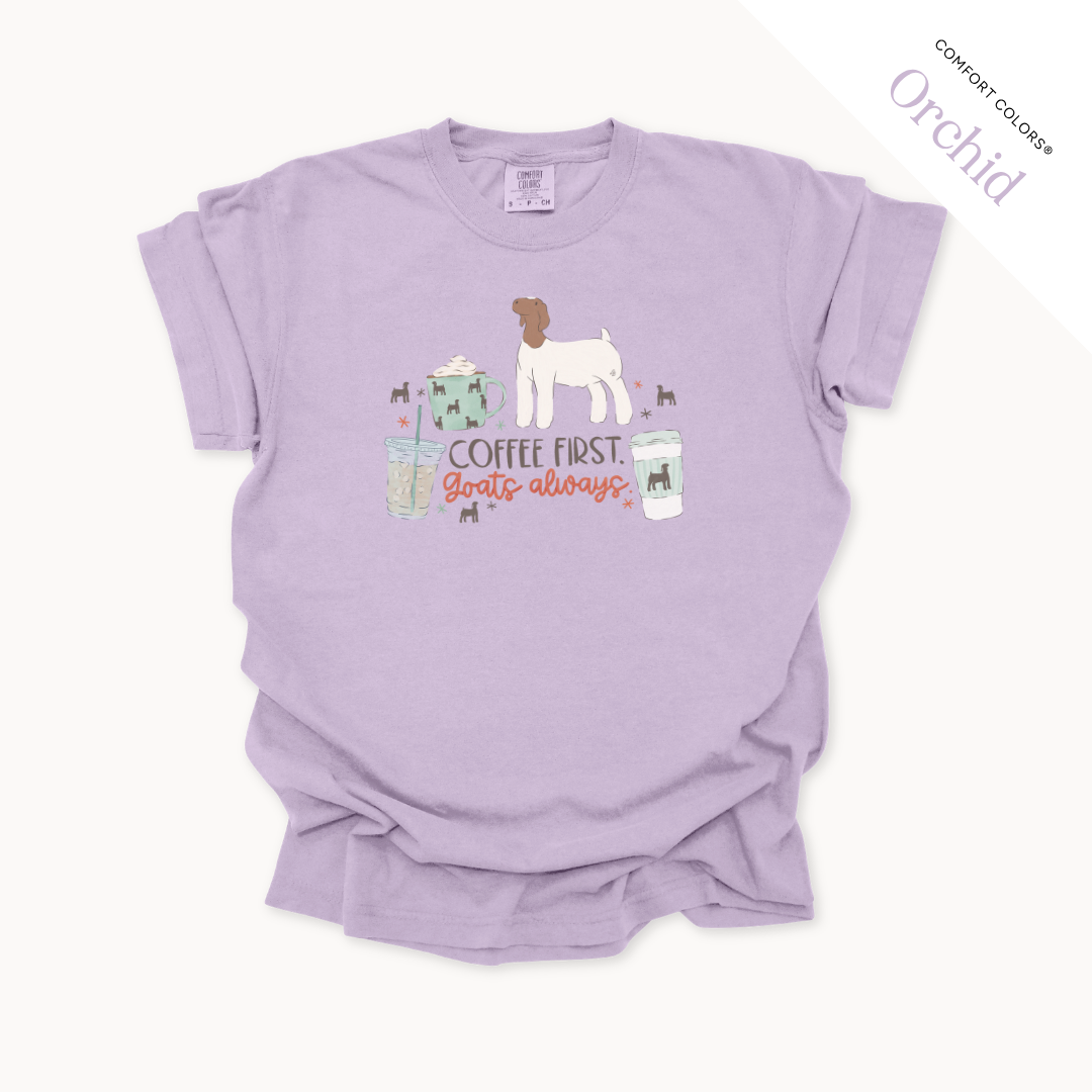 Coffee First. Livestock Always - Adult T-Shirt