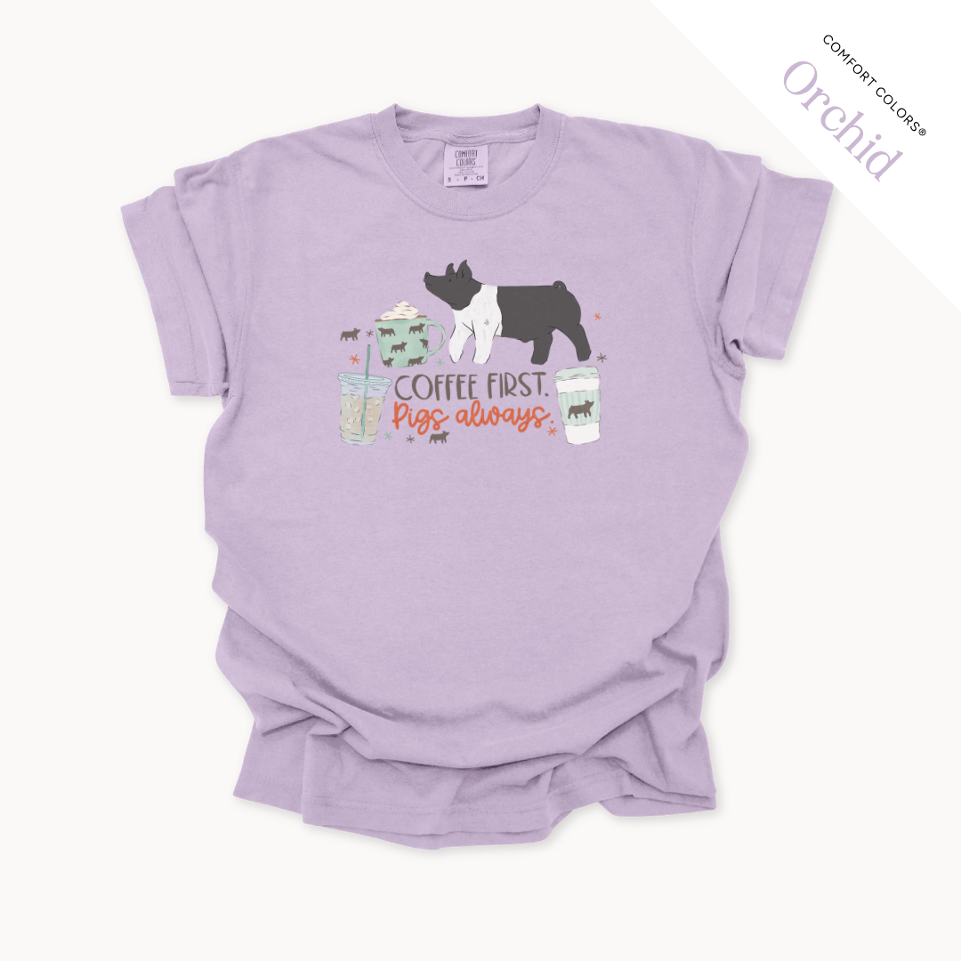 Coffee First. Livestock Always - Adult T-Shirt