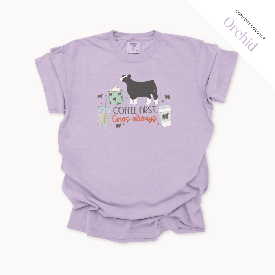 Coffee First. Livestock Always - Adult T-Shirt