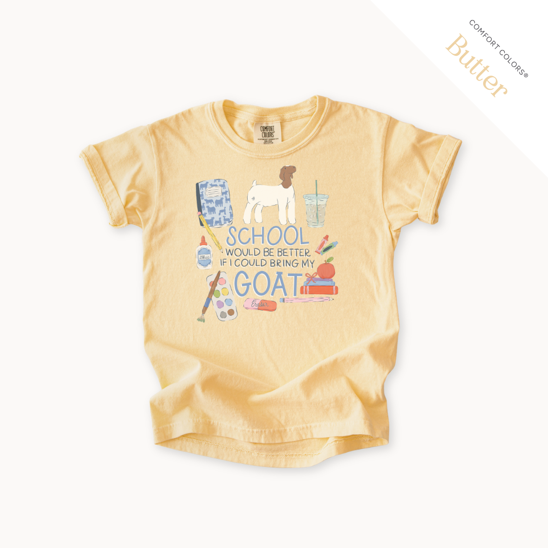 School Would Be Better Goat Wether youth t-shirt in Butter