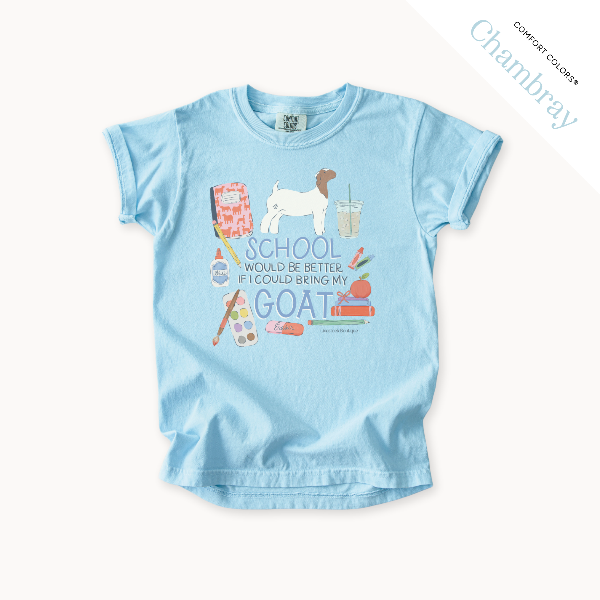 School Would Be Better Goat Doe - Youth T-Shirt
