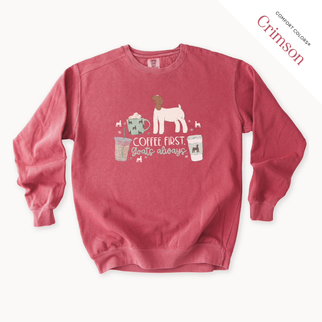 Coffee First. Livestock Always. - Adult Crewneck