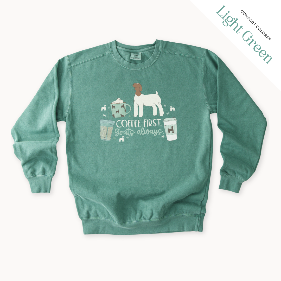 Coffee First. Livestock Always. - Adult Crewneck