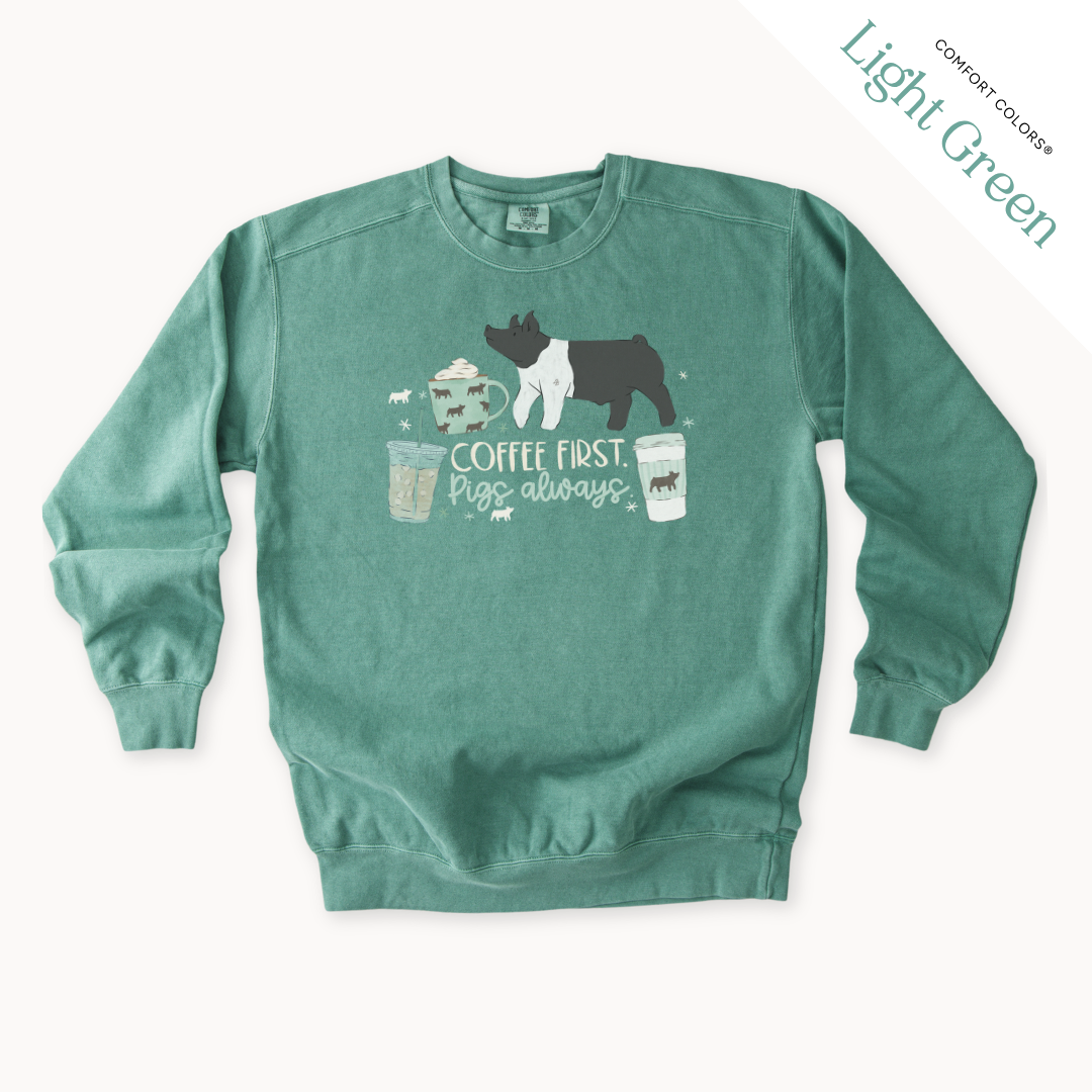 Coffee First. Livestock Always. - Adult Crewneck