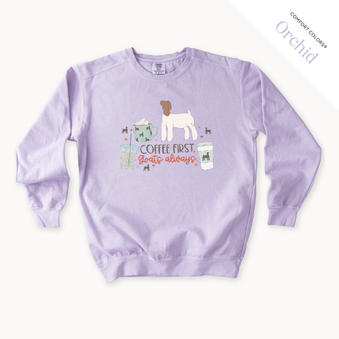 Coffee First. Livestock Always. - Adult Crewneck