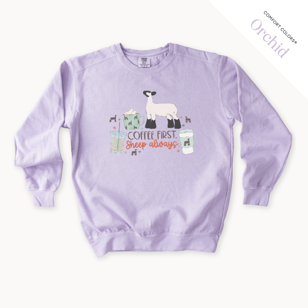 Coffee First. Livestock Always. - Adult Crewneck