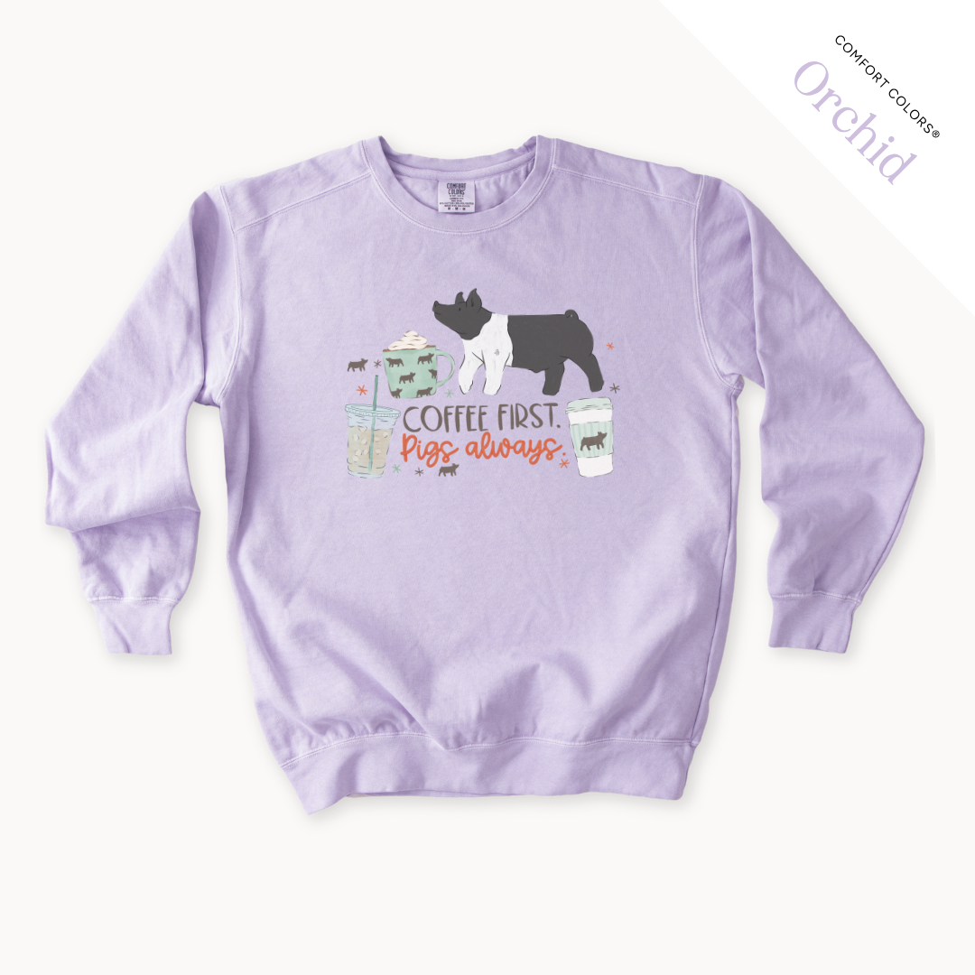 Coffee First. Livestock Always. - Adult Crewneck