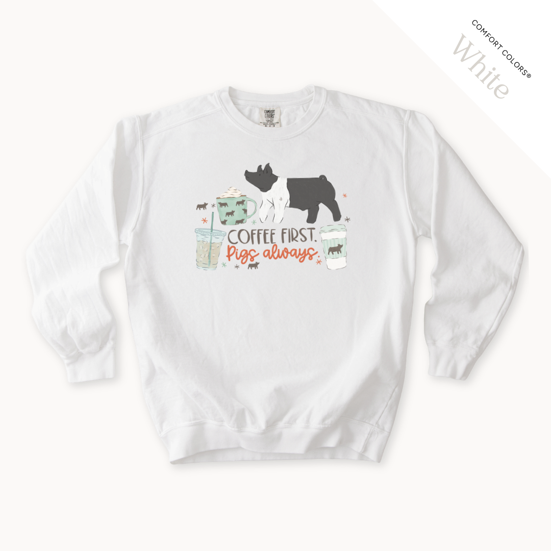 Coffee First. Livestock Always. - Adult Crewneck