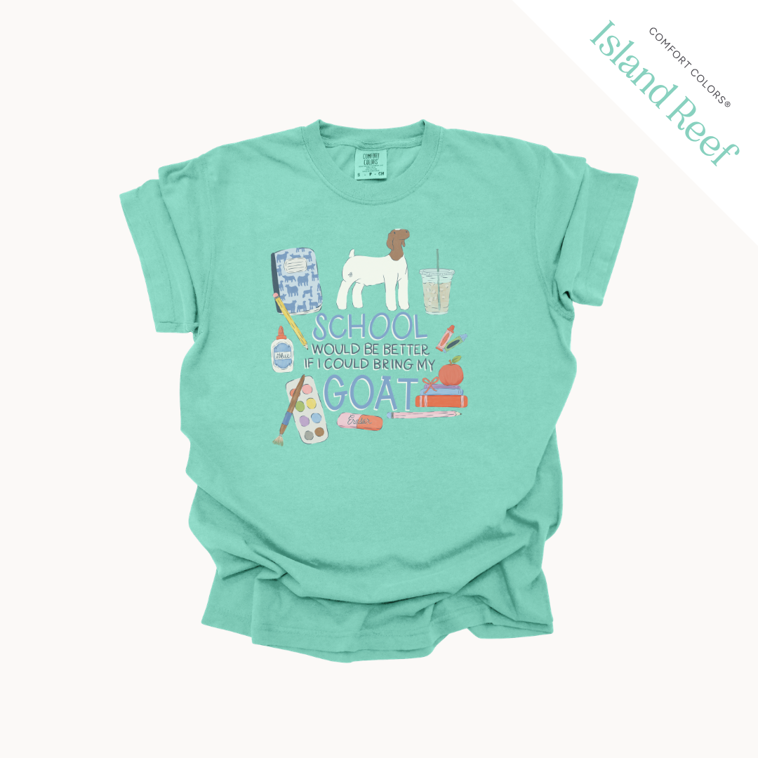 School Would Be Better Goat Wether youth t-shirt in Island Reef