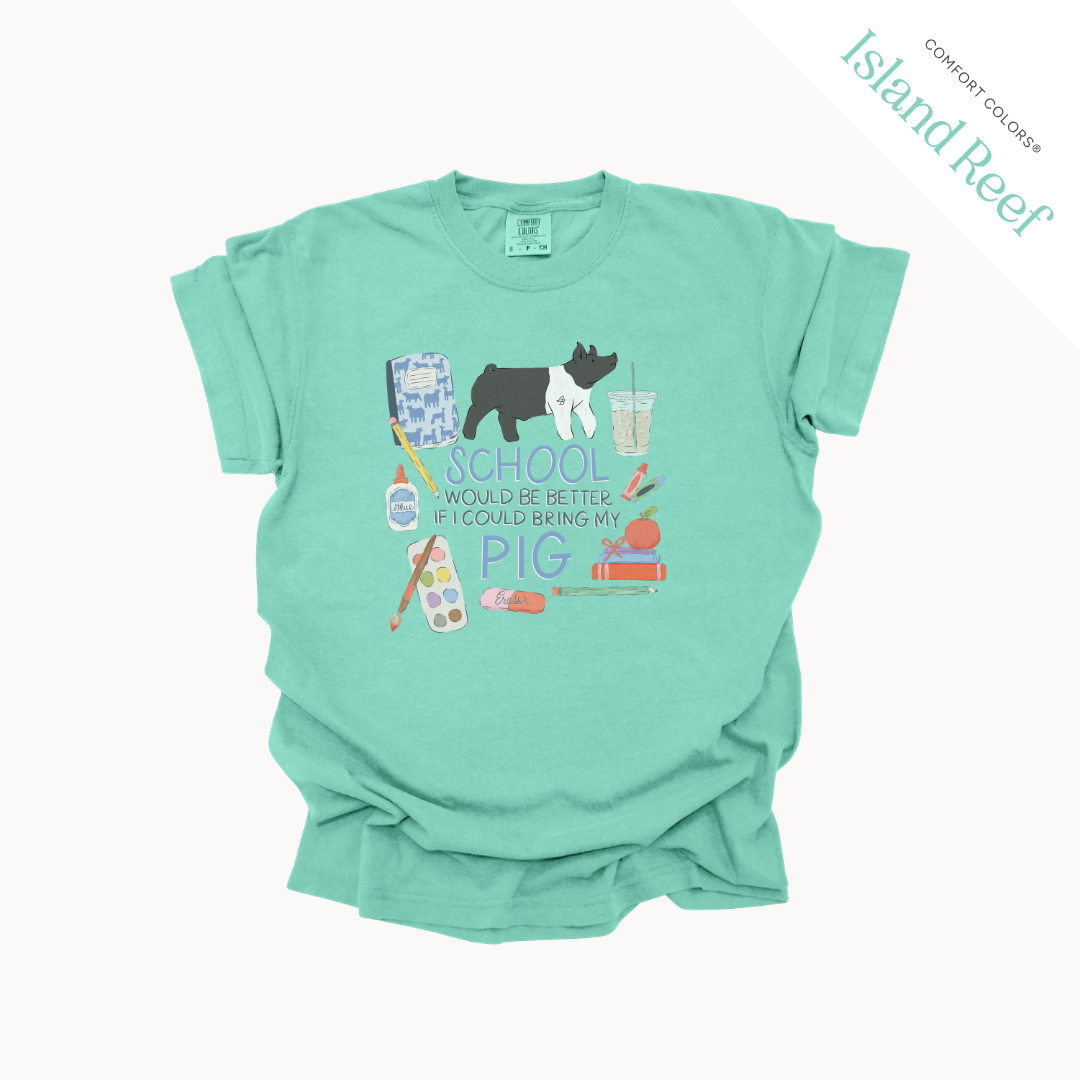 School Would Be Better Pig youth t-shirt in Island Reef