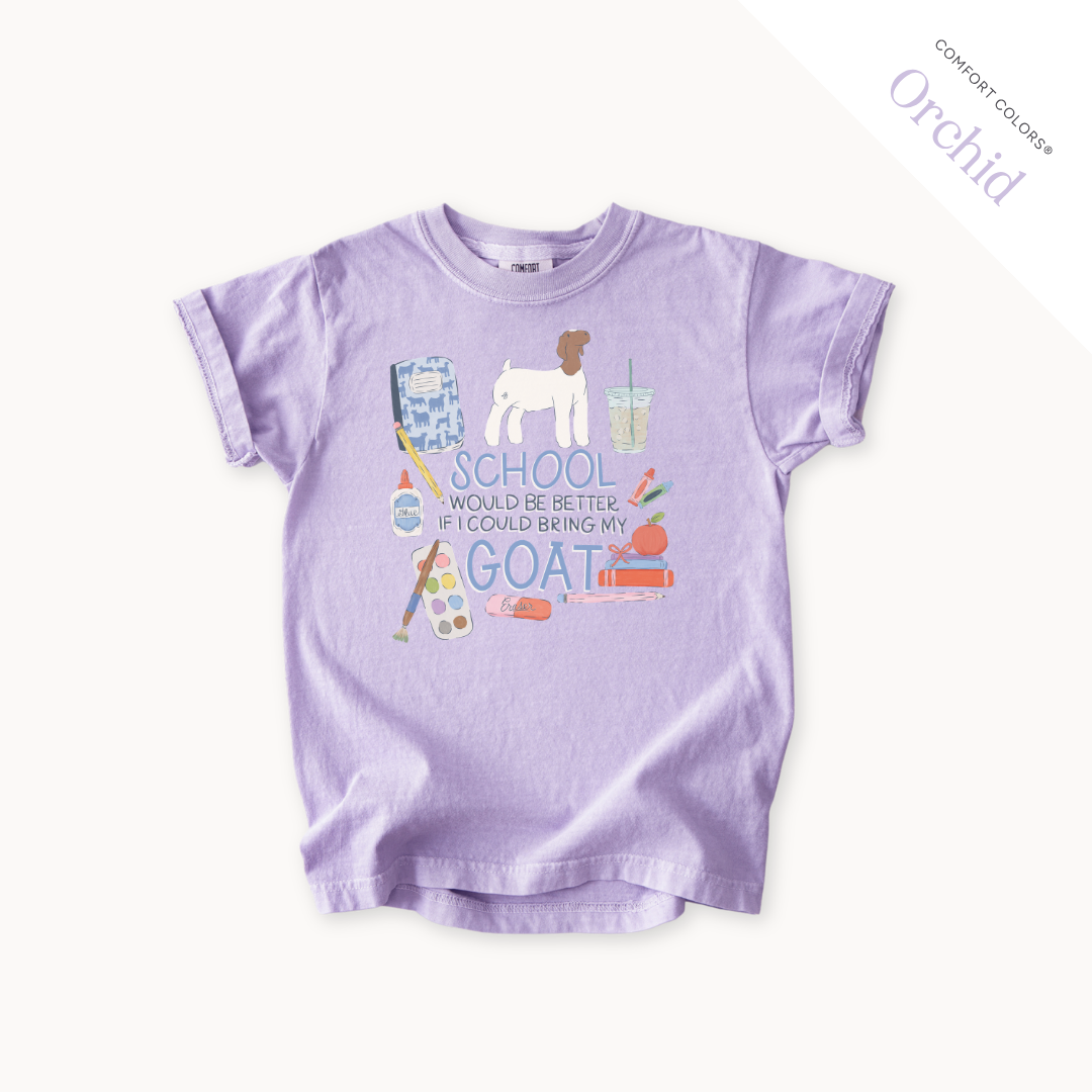 School Would Be Better Goat Wether youth t-shirt in Orchid