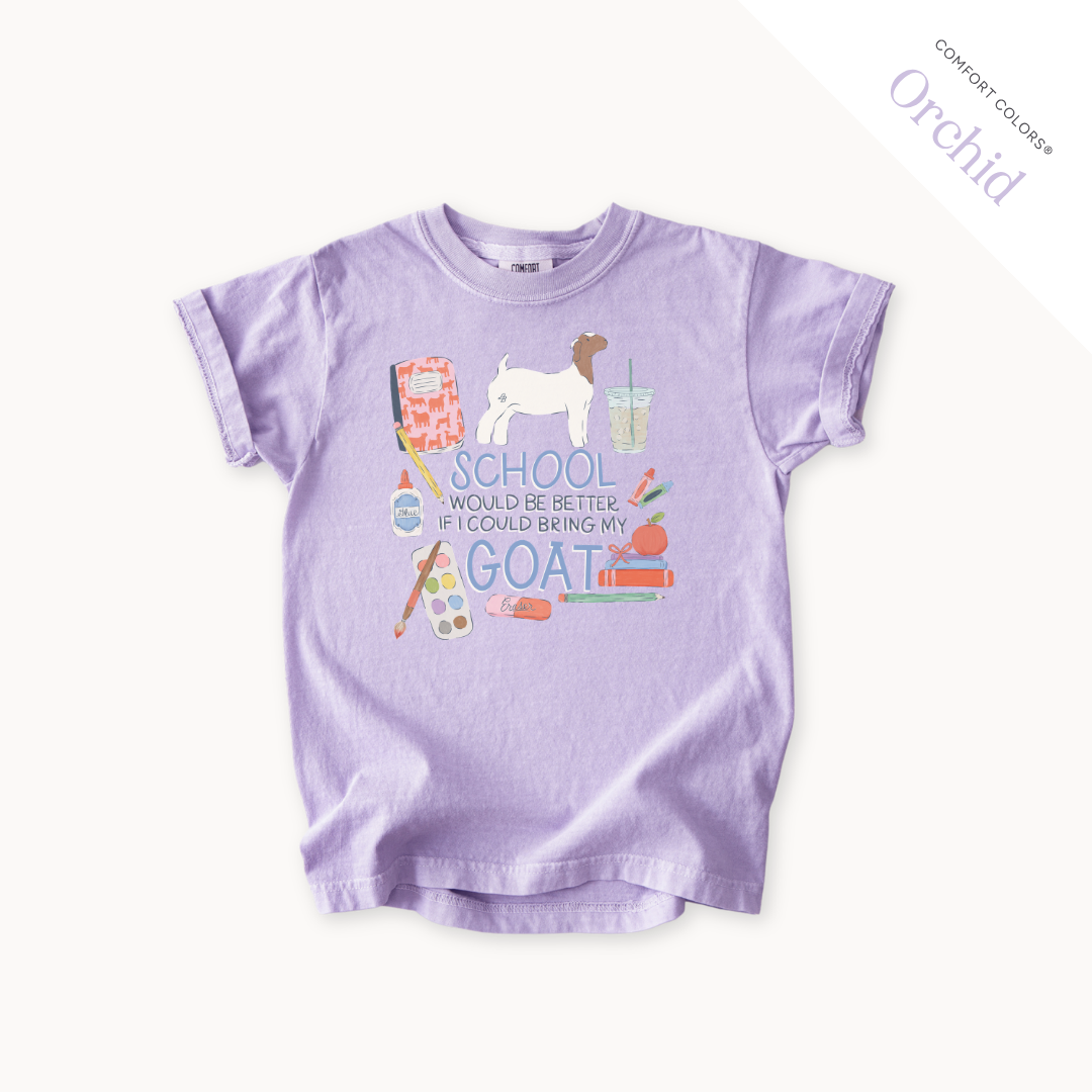 School Would Be Better Goat Doe youth t-shirt in Orchid