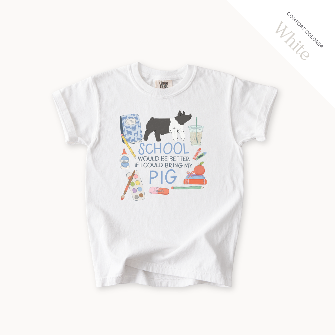 School Would Be Better Pig youth t-shirt in White