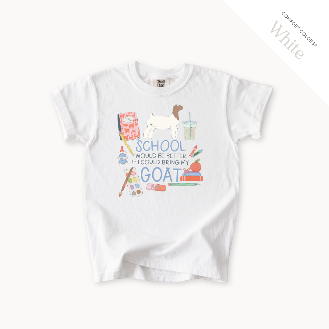 School Would Be Better Goat Doe youth t-shirt in White