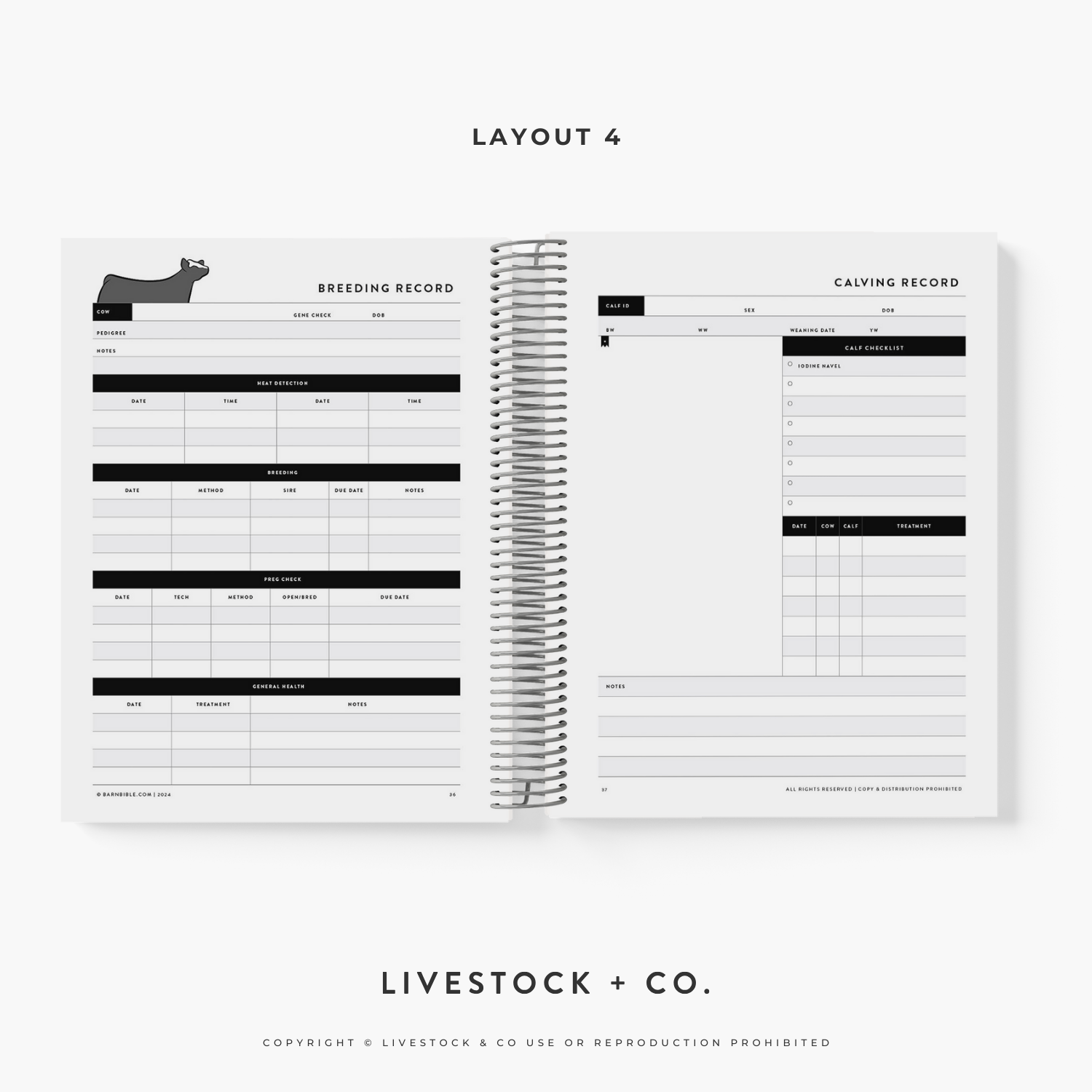 Personalized Barn Bible™ Breeding & Calving Record Planner