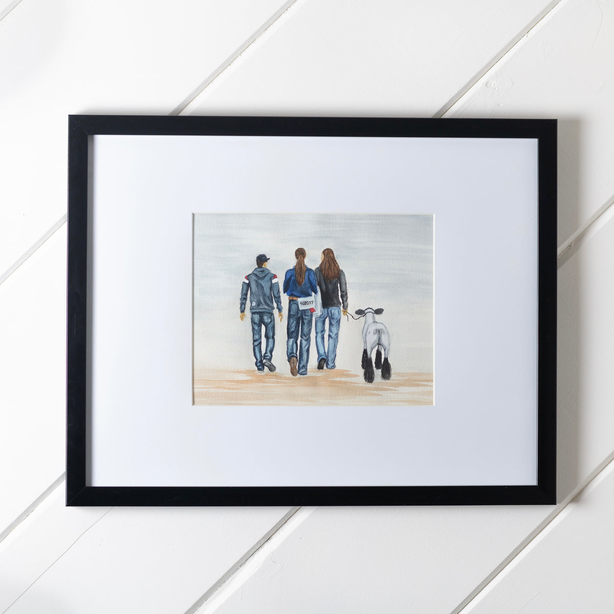 Custom Watercolor Livestock Portrait | Hand-Painted Show Animal Art