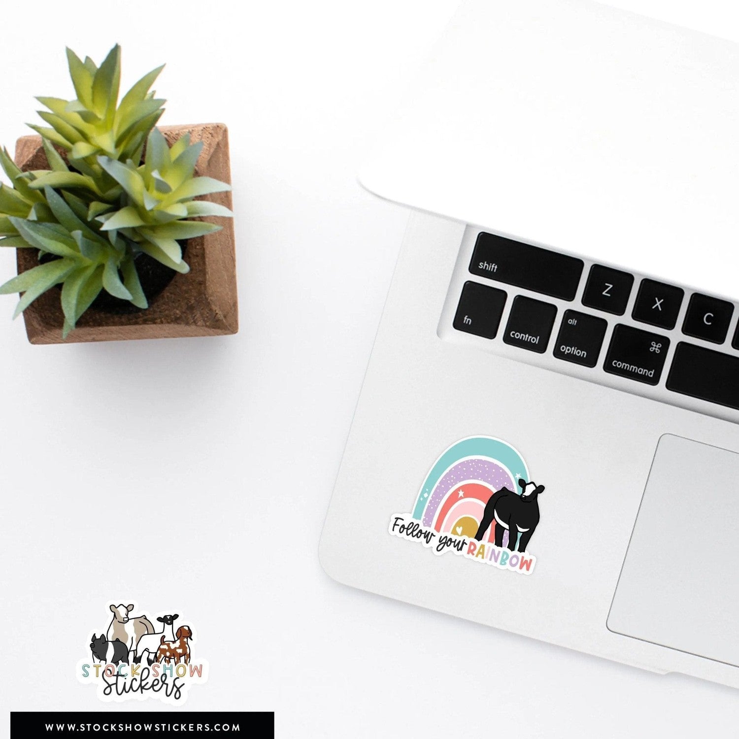 Follow Your Rainbow Stock Show Livestock Sticker
