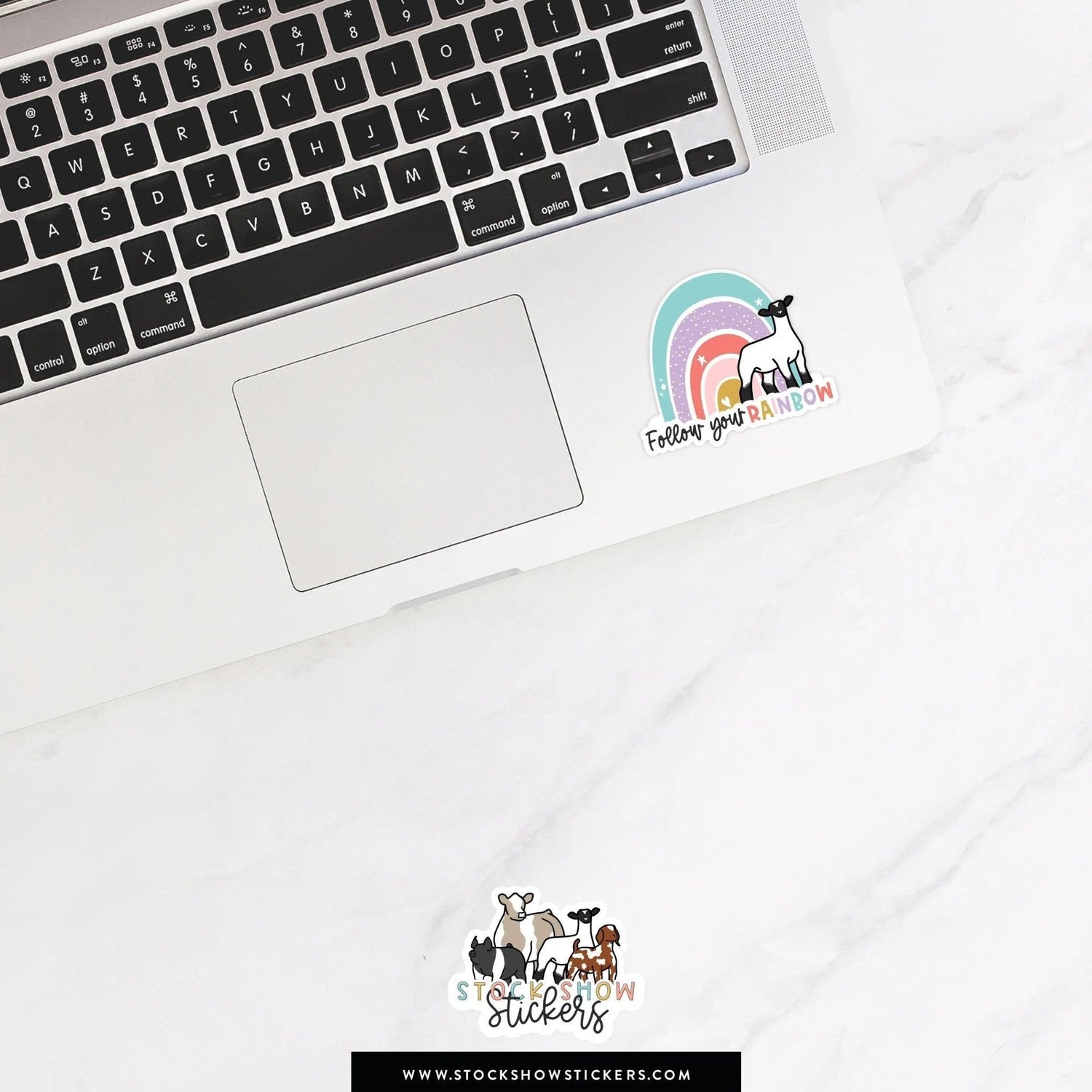 Follow Your Rainbow Stock Show Livestock Sticker