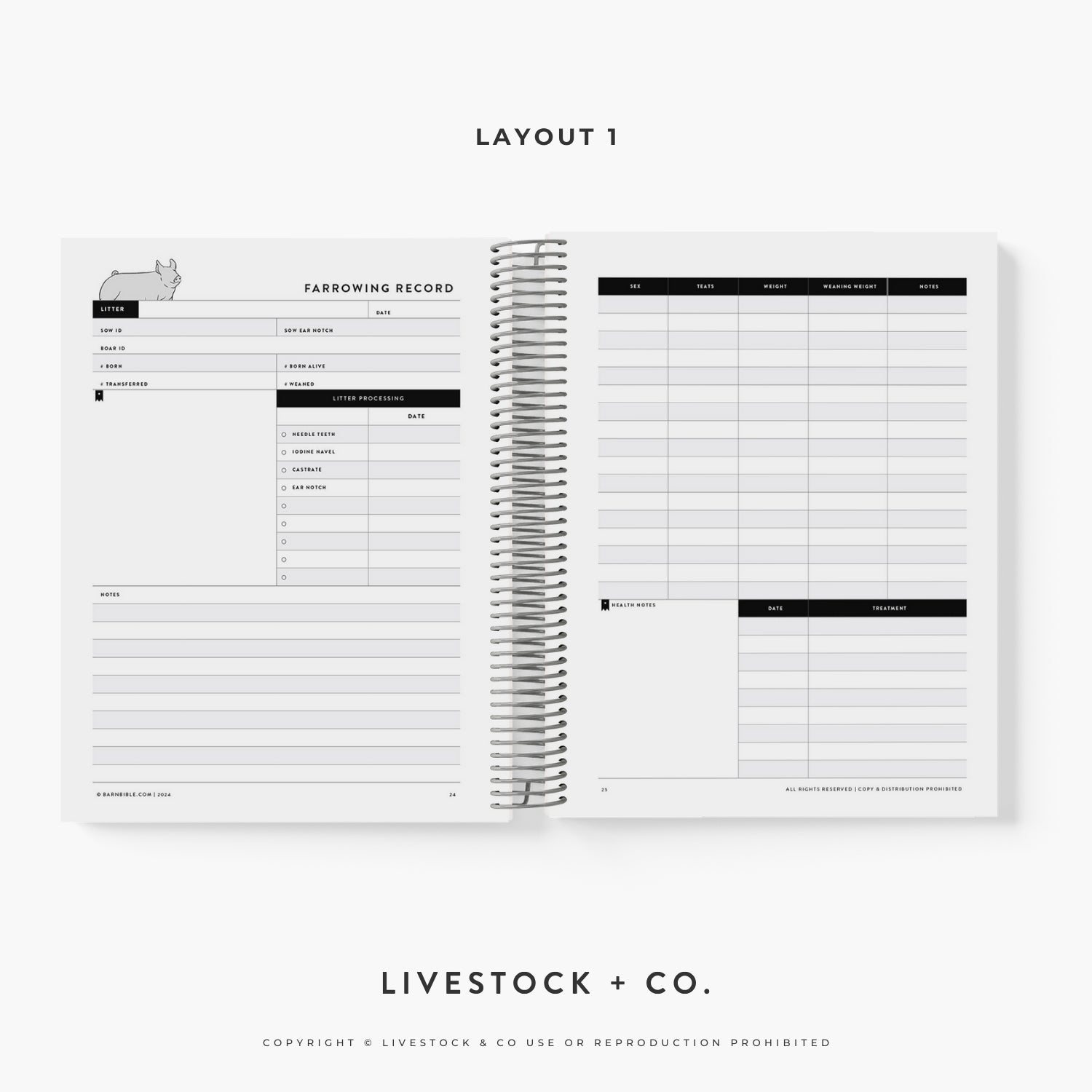 Personalized Barn Bible™ Breeding & Farrowing Planner