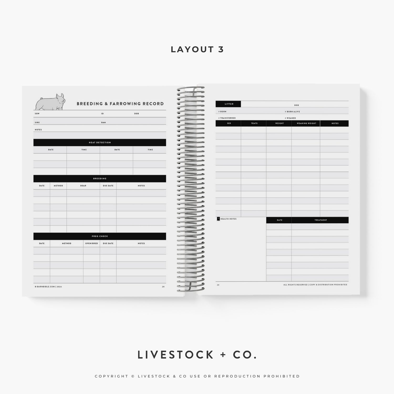 Personalized Barn Bible™ Breeding & Farrowing Planner