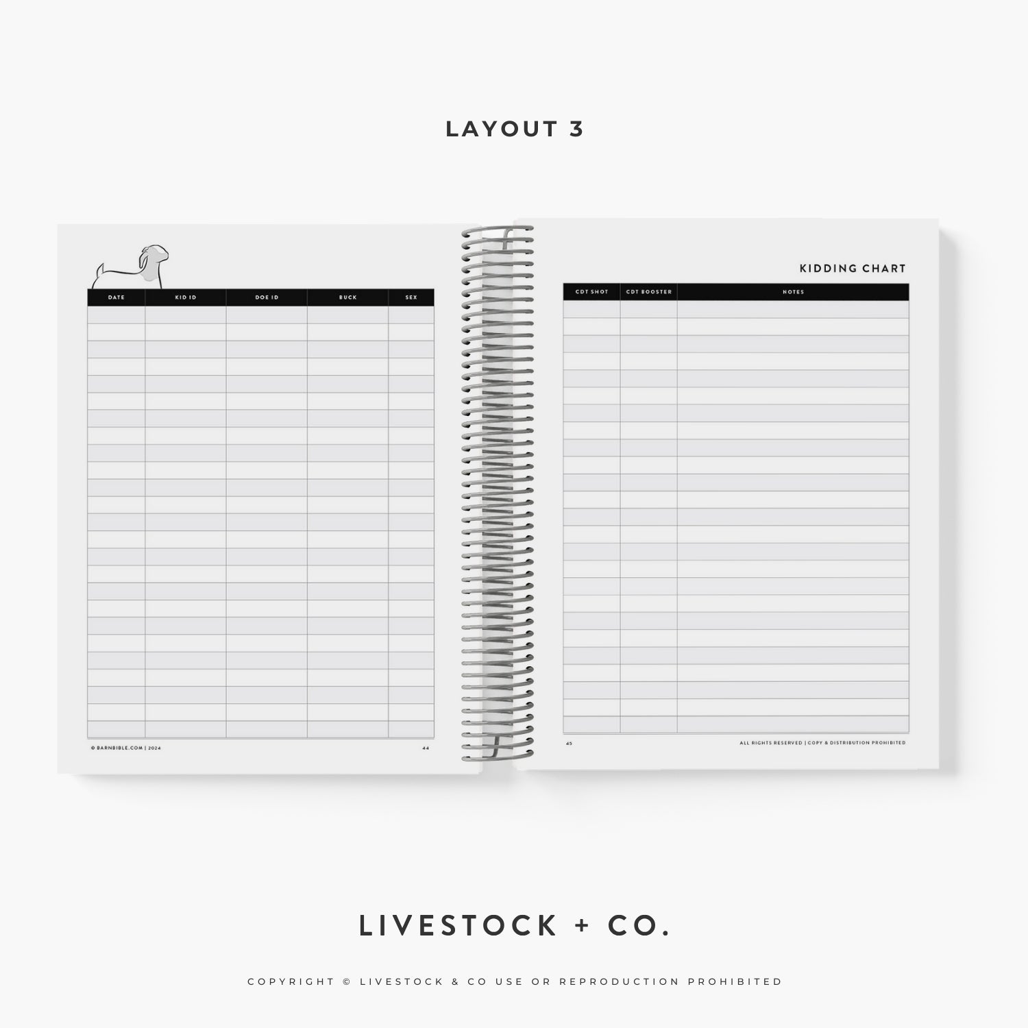 Personalized Barn Bible™ Breeding & Kidding Record